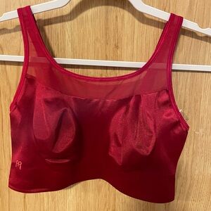 Ruby Ribbon Sheer Demiette, red, size 36